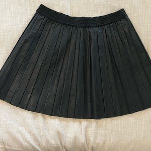 Free People Vegan Leather Pleated Skirt